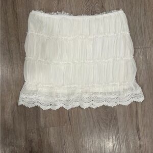 Cider Women’s White Lace Tiered Skirt - Size Small